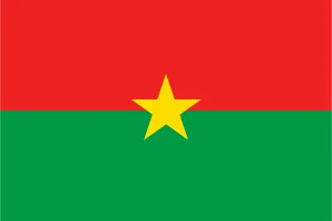 Drapeau du Burkina Faso, &eacute;toile jaune, rayures rouge et verte.