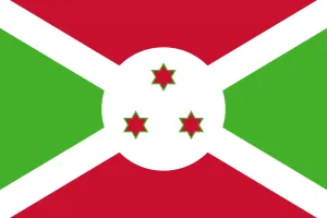 Drapeau du Burundi avec &eacute;toiles rouges et vertes.